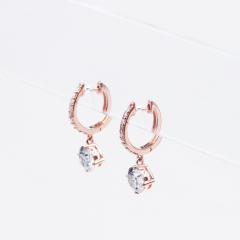 wholesale price 925 sterling silver white moissanite stone hoop earrings wholesale price 925 sterling silver white moissanite stone hoop earrings