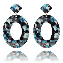 Trendy Europe stock Big Circle Jewelry Acetate Acrylic Resin turtle Earrings For Women