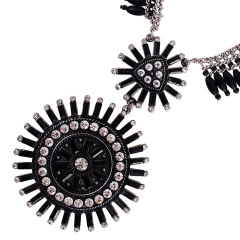 Amazon ins korean africa Luxury fashion jewelry party summer holiday vintage crystal initial chain necklace for women lady girls