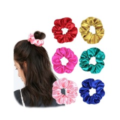 Amazon Hot Style custom girls women hair accessories elastics soft satin hair scrunchies
