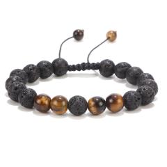 Wholesale Handmade New Men Adjustable Lava Volcanic Stone Beads Bracelets for Women