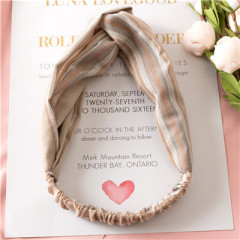 vintage coffee Brown striped Cloth Wrapped Girls Hair Accessories Hair bands hairband