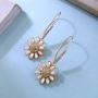 India 2019 trending product silver gold acrylic flower hoop earrings