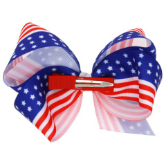 American flag style red and blue bows knot hair clips for girls hair accessories