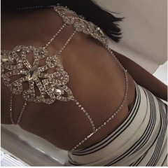 2020 New fashion geometric diamond bikini crystal rhinestone sexy chest chain tide body chain bra jewelry