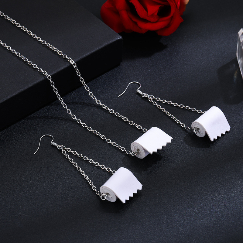 2020 Funny Roll Paper Dangle Drop Creative Toilet Paper Earrings For Woman Girl Jewelry 2020 Funny Roll Paper Dangle Drop Creative Toilet Paper Earrings For Woman Girl Jewelry