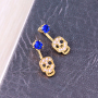 2019 Gold stainless steel diamond accessories women jewelry stud skull earrings 2019 Gold stainless steel diamond accessories women jewelry stud skull earrings