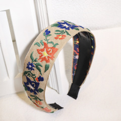 Retro wholesale ethnic fashion handmade anti-slip embroidery fashionable hairband for women