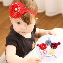 New children's crown flower headdress rhinestones bows pearl 2mm shower hair band