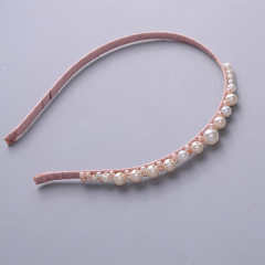Pink Glitter Headband satin Non slip Hair Band Women pearl Hair Hoop