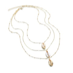 Custom gold silver shell jewelry chunky design multi layered choker necklace