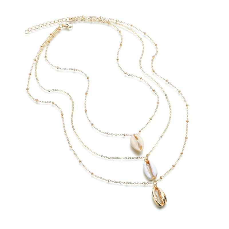 Custom gold silver shell jewelry chunky design multi layered choker necklace Custom gold silver shell jewelry chunky design multi layered choker necklace