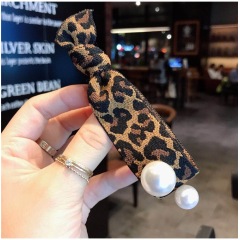 hair cord Accessor pompom Leopard Pearl hair band elastic hair tie women