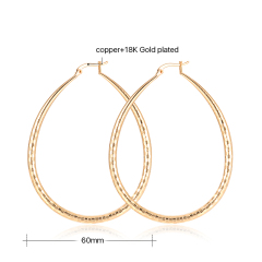 Wholesale fashion women texture big long drip plating 18k gold drop earring