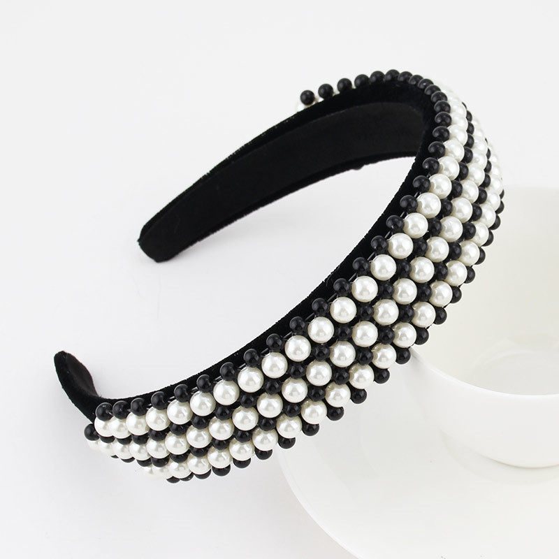 Women Hair Accessories Handmade Woven Crystal Headband Vintage Wide-brimmed Beaded baroque Headband