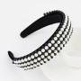 Women Hair Accessories Handmade Woven Crystal Headband Vintage Wide-brimmed Beaded baroque Headband