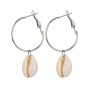 2019 American fashion jewelry for women gold round hoop conch sea shell earrings