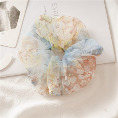 Spring and summer new thin organza yarn psychedelic color oversized hair scrunchies