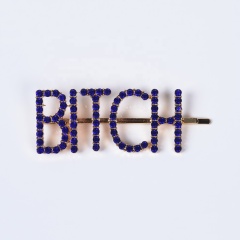 Korean hair grip pearl rhinestone hairpin colored letter hairpin with custom words