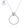 jewelry rose gold 18k plated Hoop Single big stone Moissanite pendant diamond necklace jewelry rose gold 18k plated Hoop Single big stone Moissanite pendant diamond necklace