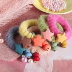 Autumn and winter wholesale popular cute elastic telephone line hair ties with logo for female