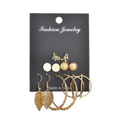 European and American popular triangle round pendant eardrop female earrings set European and American popular triangle round pendant eardrop female earrings set