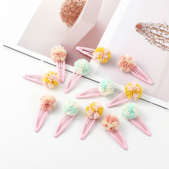 Pink baby girls 3d flower metal hair accessories hair clip barrettes for kids