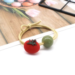 Simple wholesale hair accessories fruits double line  black elastic hair bands hair tie knot