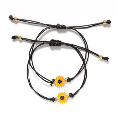 Amazon custom adjustable sunflower rope friendship bracelet woven for women men's with blessing card Amazon custom adjustable sunflower rope friendship bracelet woven for women men's with blessing card