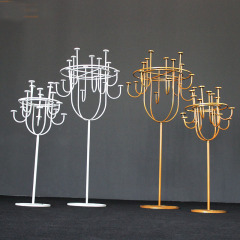 custom Gold metal Road Lead iron flower stand for Wedding Centerpiece Decoration