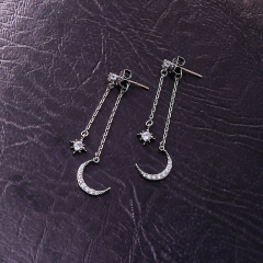 2019 Fashion diamond accessories women jewelry silver zircon sailor moon earings