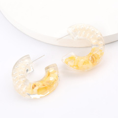 2020 ins hot fashion jewelry stunning C-shaped cylindrical acetate earrings