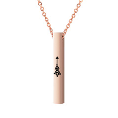 personalized amazon women laser engrave content silver gold stainless steel vertical bar necklace