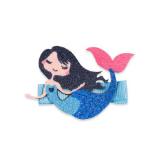 Children's cartoon princess mermaid super cute animal fabric kids hair clip for baby girls