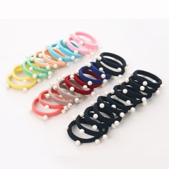 Bulk wholesale Korean girls women pearl seamless rubber elastic hair ties Bulk wholesale Korean girls women pearl seamless rubber elastic hair ties