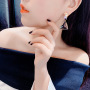 Fashion Women Jewelry Super Flash Diamond Geometric Triangle Crystal Earrings
