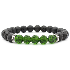 Bulk Custom Cheap Volcanic Ston Spherical Crystal Beads Bracelets for Women