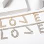 wholesale jewelry bling bling chain crystal LOVE letter choker for women