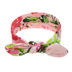 Hot selling 3 color child hair band elastic flower bow knot hairband girls hair accessories