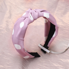 wholesale custom women girls makeup dot knot fabric headbands for daily