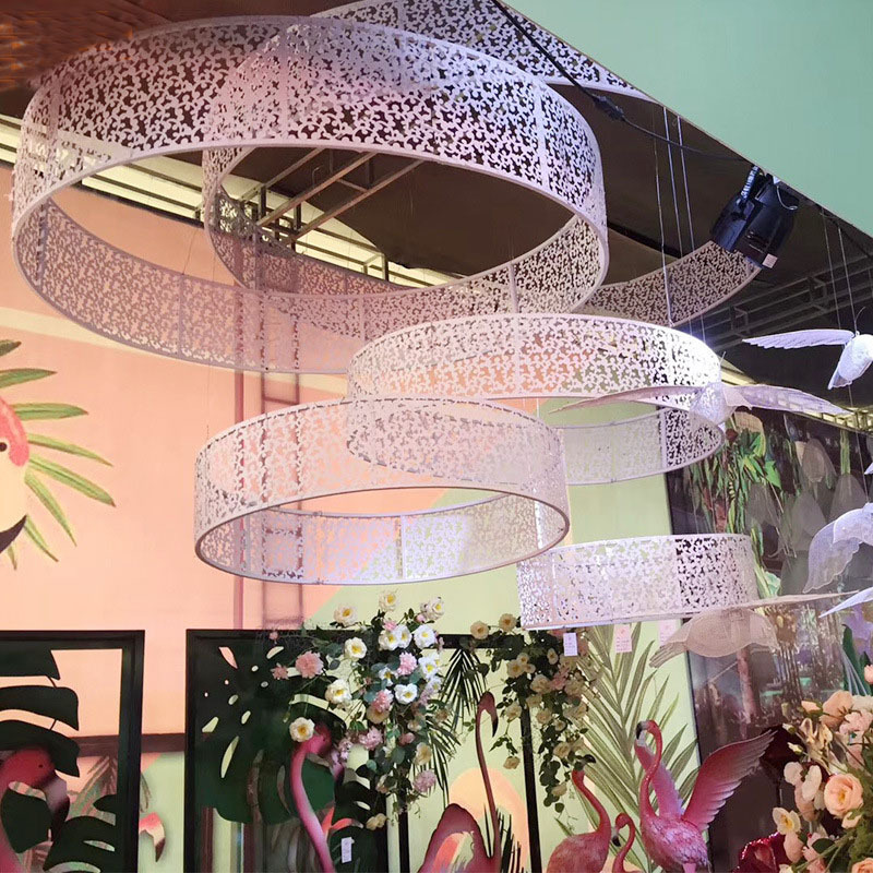 many designs metal circle restaurant party ceiling hanging decoration