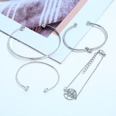 2020 new amazon ins wish 4pcs fashion girls women's fashion bracelet charm jewelry set for women