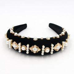 2019 fashion handmade baroque rhinestone crystal baroque pearl headbands