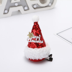 custom hot sale 2020 amazon ins fall winter sequins girls christmas hat hair clips