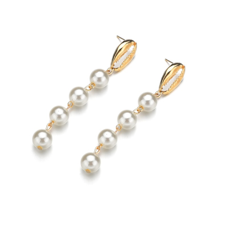 2019 American fashion jewelry for women elegant white pearl drop simple earrings