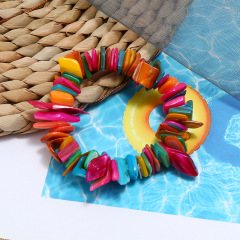 2020 new amazon ins fancy fashion girls color handmade hand leg shell bracelet for women