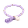 Fashion Colored Tassel Bracelet Bohemian Cowrie Seashell  Weave Bracelet