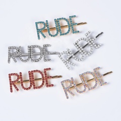 Wholesale hair clip letter english alphabet women's pearl rhinestone hairpin fine hair accessories Wholesale hair clip letter english alphabet women's pearl rhinestone hairpin fine hair accessories