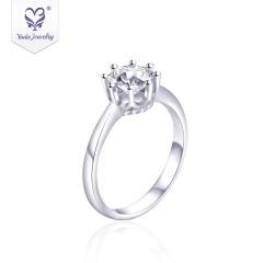Customized 14k/18k white gold ring 7mm round OEC cut cushion moissanite ring Customized 14k/18k white gold ring 7mm round OEC cut cushion moissanite ring