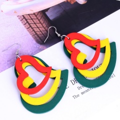New design handmade wood hook heart love shape dangling tragus earrings jewelry